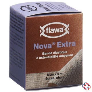 FLAWA NOVA EXTRA Mittelzugbinde 6cmx5m hautfarbig
