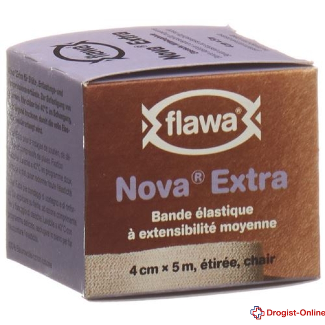 FLAWA NOVA EXTRA Mittelzugbinde 4cmx5m hautfarbig