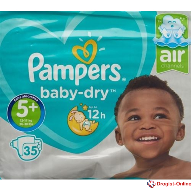 Pampers Baby Dry Gr5+ 12-17kg Junior Plus Sparpackung 36 Stk