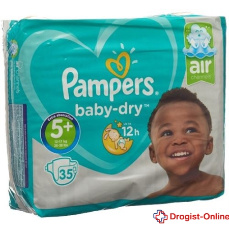 Pampers Baby Dry Gr5+ 12-17kg Junior Plus Sparpackung 36 Stk