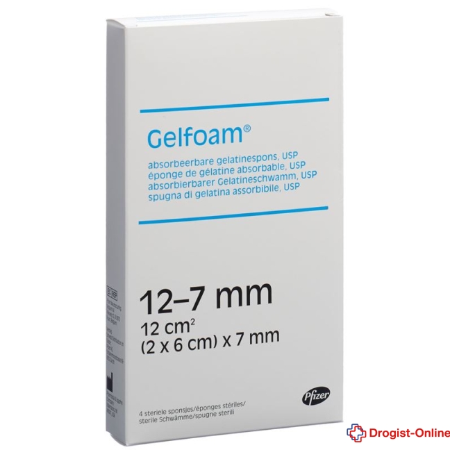 Gelfoam Gelatine Sponges 20x60x7mm 12cm2 4 Stk