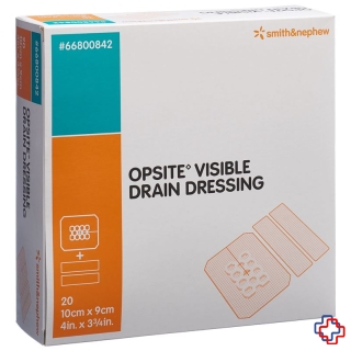 Opsite Visible Drain Dressing Drainageverband 9x10cm 20 Stk